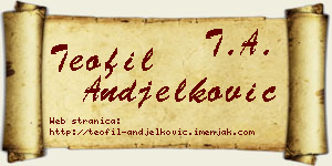 Teofil Anđelković vizit kartica